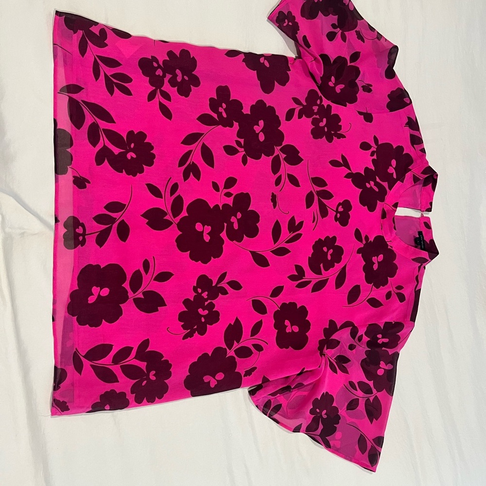 Ann Taylor Pink and Red Blouse Elegant and Versatile